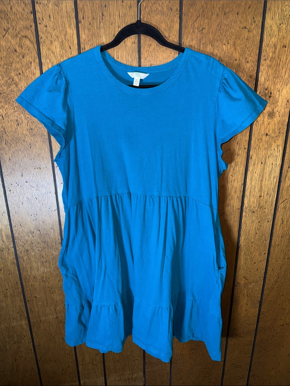 Time and Tru Teal Blue Mini Dress